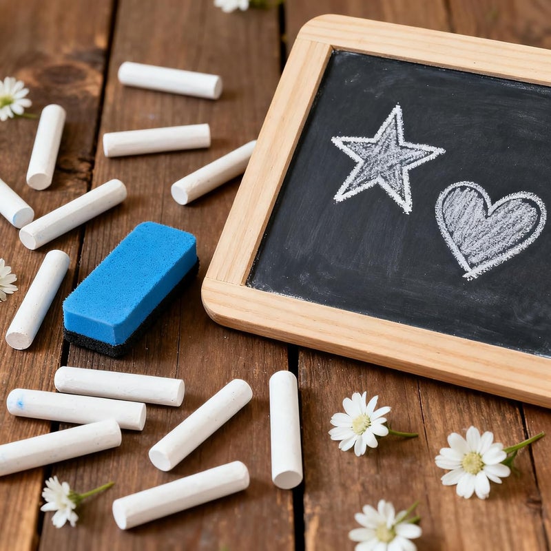 JUN-ELECTRON Washable Sidewalk Chalks Set, Non-Toxic Chalk Paint Bulk for Kids, Oversized Colored Chalk for Painting on Chalkboard, Chalk Pavement and Outdoor Art Play (White-48pcs) - Image 2